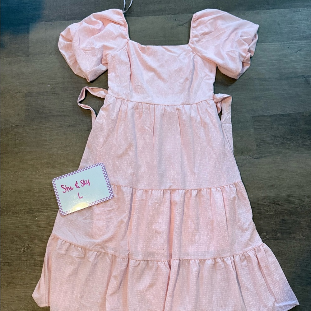 She + Sky Light Pink Maxi Dress